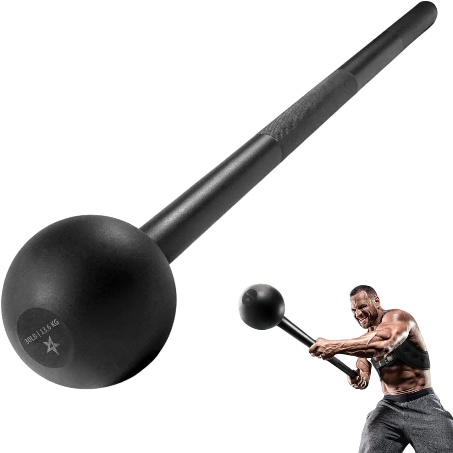 Steel Mace Bell for Strength Training - Support Full Body, Muscles, Shoulder, Grips & Forearms Workouts to Rehabilitation, Stretching 5, 7, 10, 15, 20, 25, 30Lb for Woman & Man